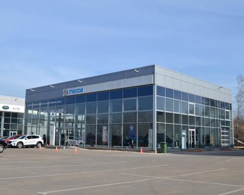 Швидкобудуюємий автосалон з металоконструкцій